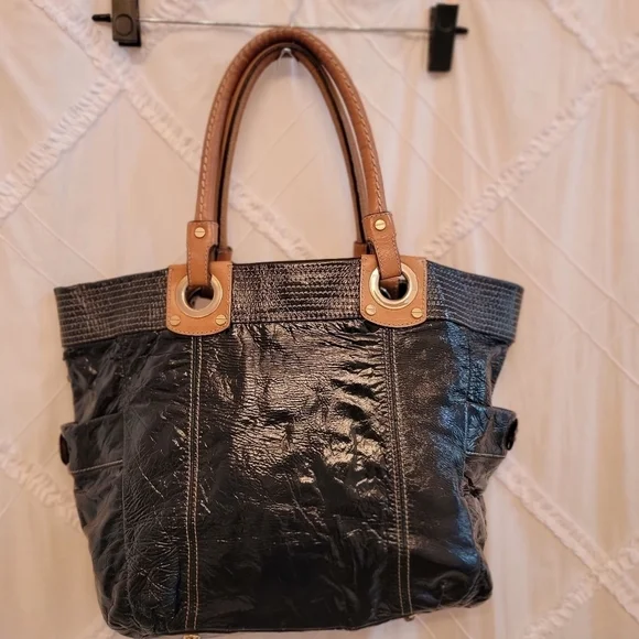 Milly Black Patent Leather Tote Bag - Picture 2 of 5